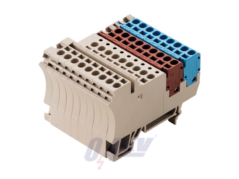 Érzékelő-, beavatkozó sorkapocs, Húzórugós csatlakozás, 1.5 mm², 250 V, 17.5 A, Csatlakozások száma: 36, sötétbézs