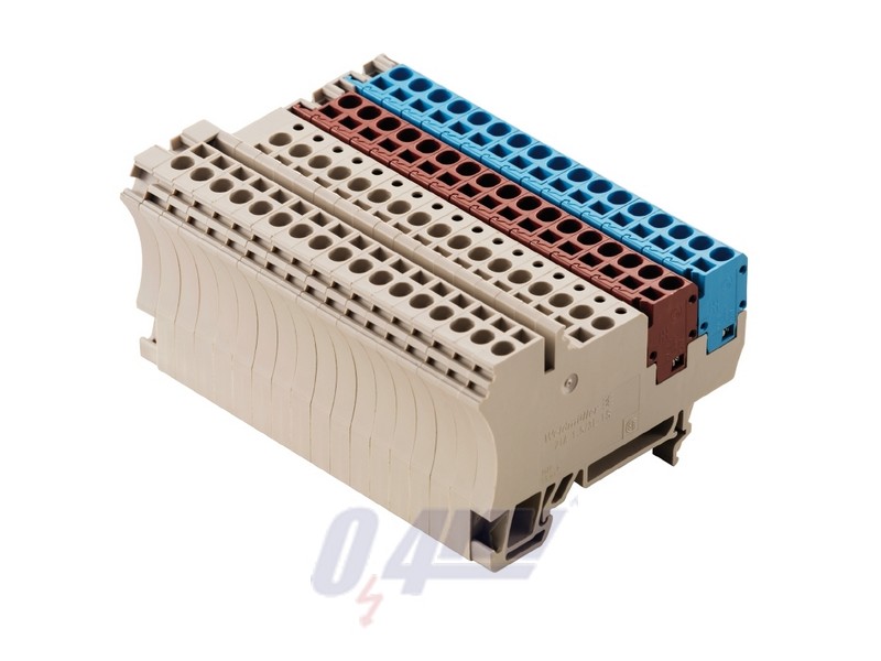 Érzékelő-, beavatkozó sorkapocs, Húzórugós csatlakozás, 1.5 mm², 250 V, 17.5 A, Csatlakozások száma: 68, sötétbézs