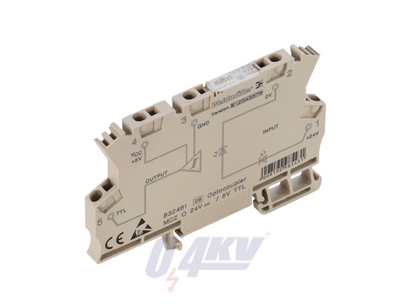 Szilárdtest-relék, 24 V DC ±16 %, , 1 Záróérintkező (TTL), 5 V TTL, 8 mA, ventilátor ki = 20 LS-TTL, Húzórugós csatlakozás