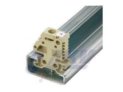 Végbak, Poliamid 66, bézs, Sín: TS 32, becsavart állapotban