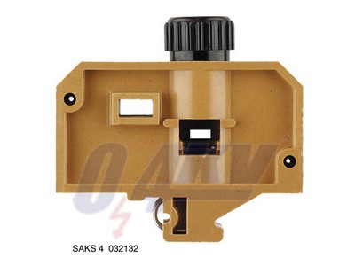 Biztosítós sorkapcsok, Csavaros csatlakozás, Biztosítóelem, Egyik oldalon szabad vég, Csavaros csatlakozás, 10 mm², 400 V, 16 A, E14, középsárga