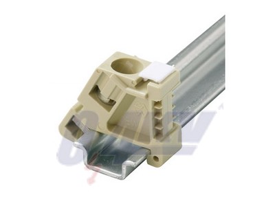 Végbak, Poliamid 66, bézs, Sín: TS 15, Közvetlen rögzítés