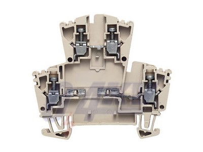 Csatlakozóelem-sorkapocs, Csavaros csatlakozás, 2.5 mm², 400 V, 1 A, TS 35, sötétbézs