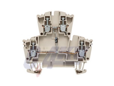 Csatlakozóelem-sorkapocs, Csavaros csatlakozás, 2.5 mm², 400 V, 1 A, Dióda 1N 4007, TS 35, sötétbézs