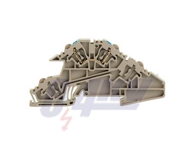 Többszintes installációs sorkapocs, Húzórugós csatlakozás, 2.5 mm², 400 V, 24 A, Csatlakozások száma: 2, Szintek száma: 1, sötétbézs