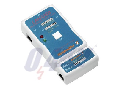 Szakadásvizsgáló kábelekhez, Csatlakozás típusa: RJ45, USB A, USB B, Buzzer: Nem, Tápellátás: 9 V laposelem